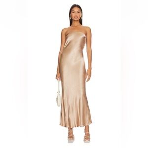 Bec + Bridge Moonlight Strapless Dress in Golden
